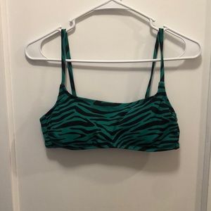 Target Xhilaration Green Tiger Striped Bikini Top